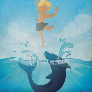 Impression Illustration numérique Arthur Curry ak Aquaman super hero enfant