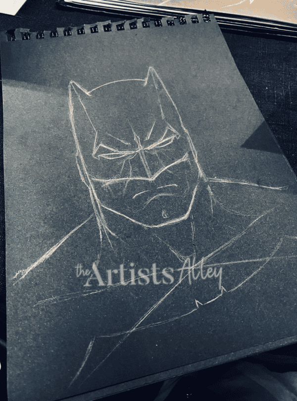 Ben Affleck as Batman on black paper // A4 - 7789
