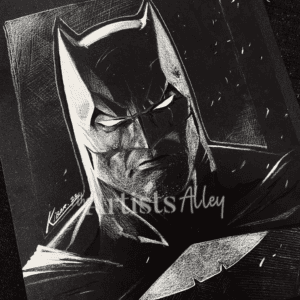 Ben Affleck as Batman on black paper // A4