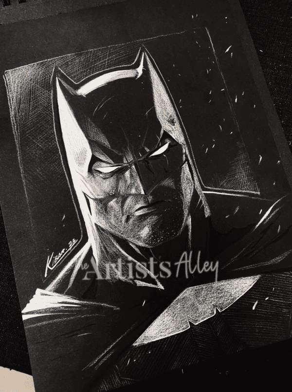 Ben Affleck as Batman on black paper // A4 - 7790