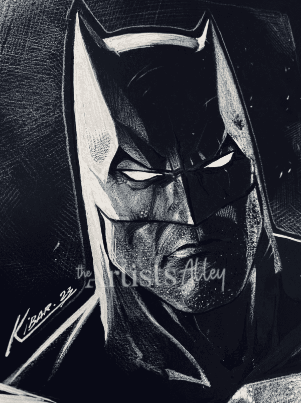 Ben Affleck as Batman on black paper // A4 - 7792